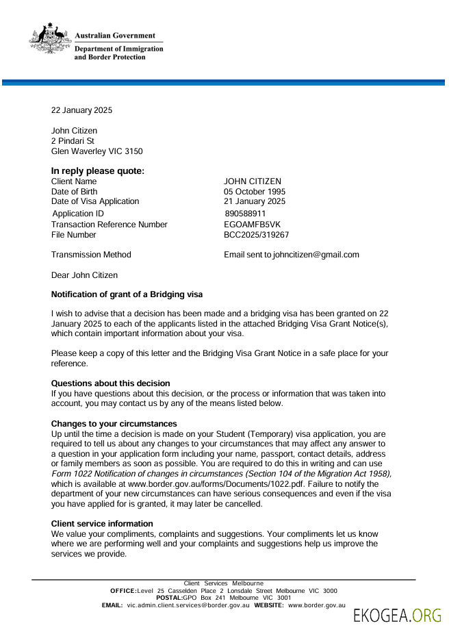 Modèle de visa électronique pour l'Australie aux formats Word et PDF template Modèle de visa électronique pour l'Australie aux formats Word et PDF template